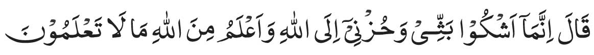 Surah Yusuf Ayat 86 In Arabic<br />
